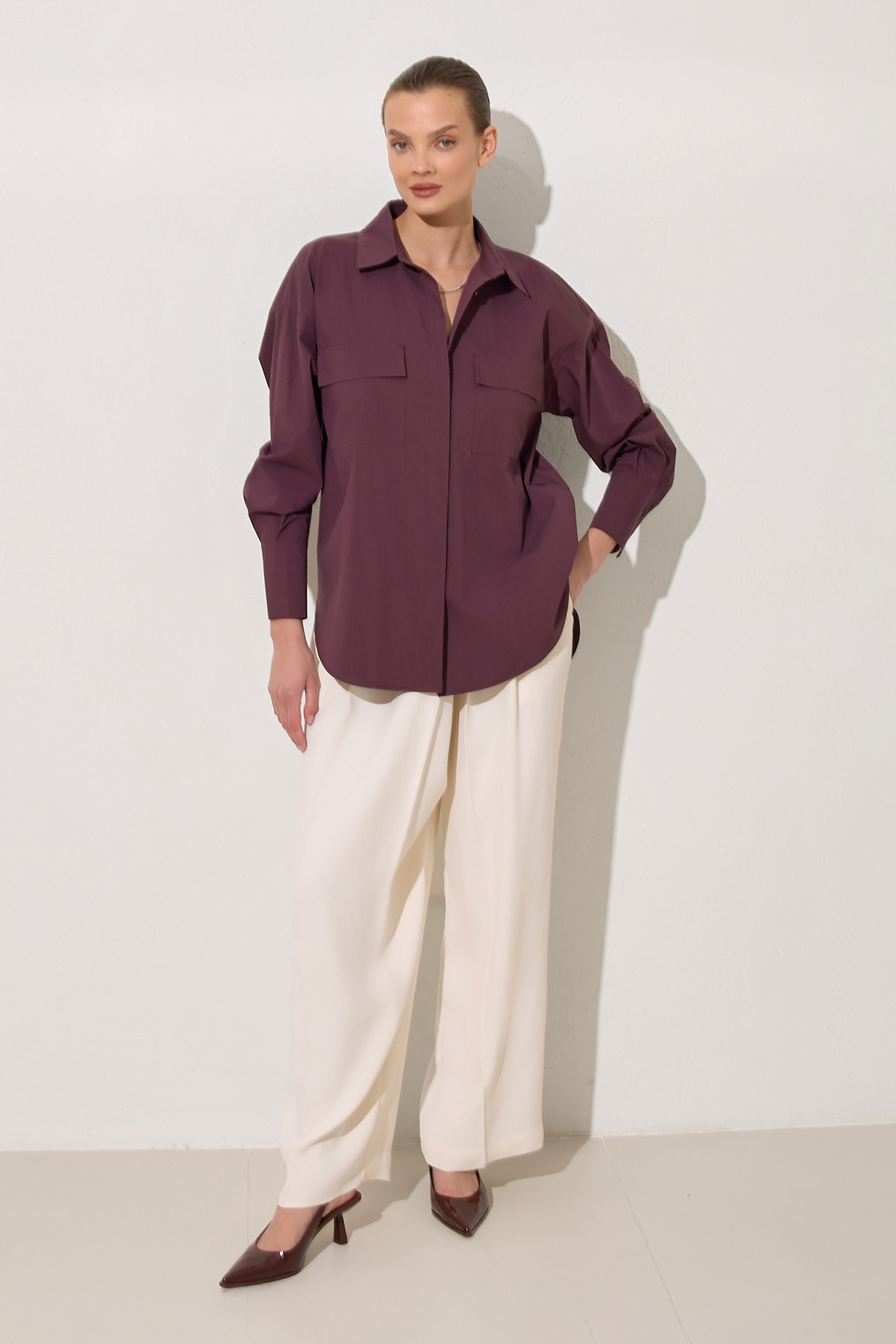 Bordo 1YA4ECGM0707 GÖMLEK Kadın Kategorisiz modelleri