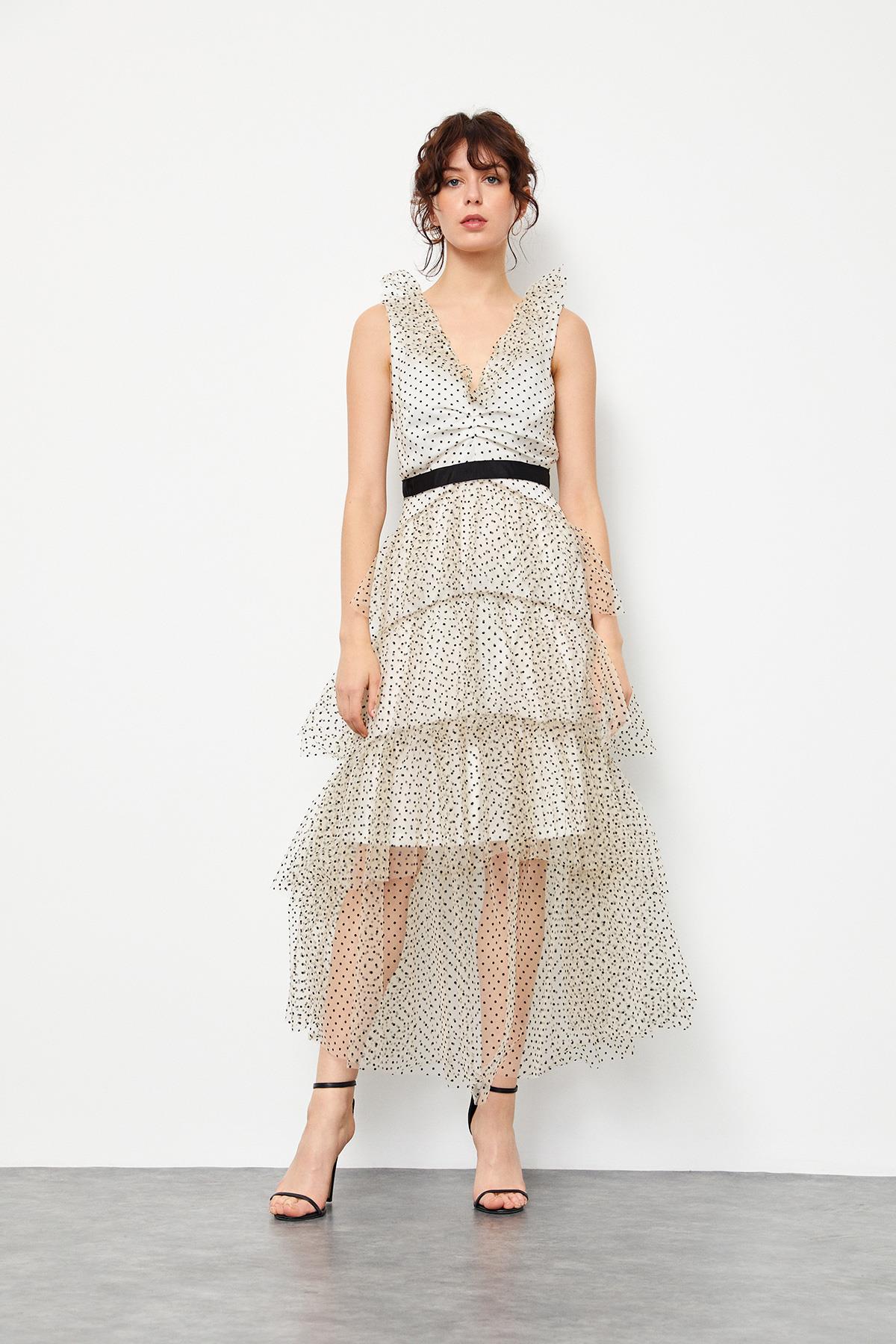 Ekru 1YM2EEL0741 ELBİSE