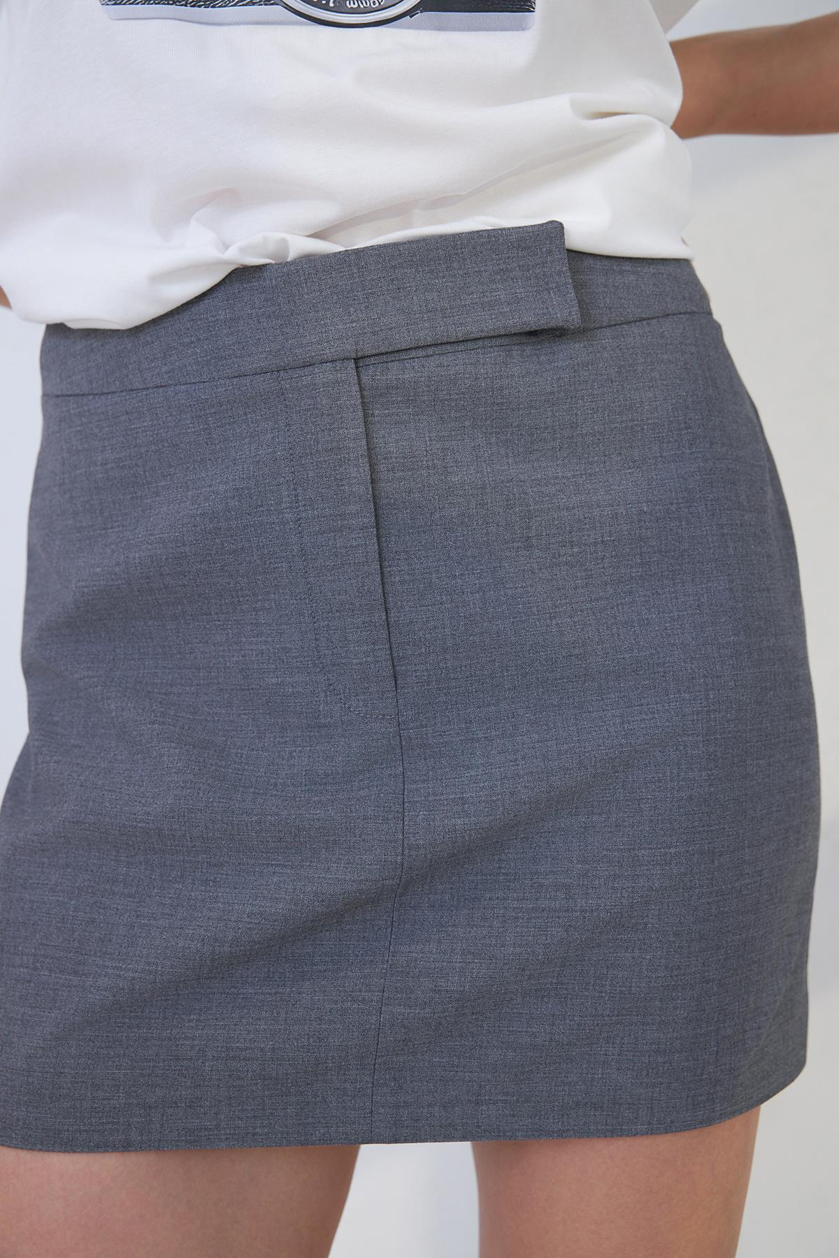 Gri 1YB3WSET0460 ETEK Kadın Skirt modelleri