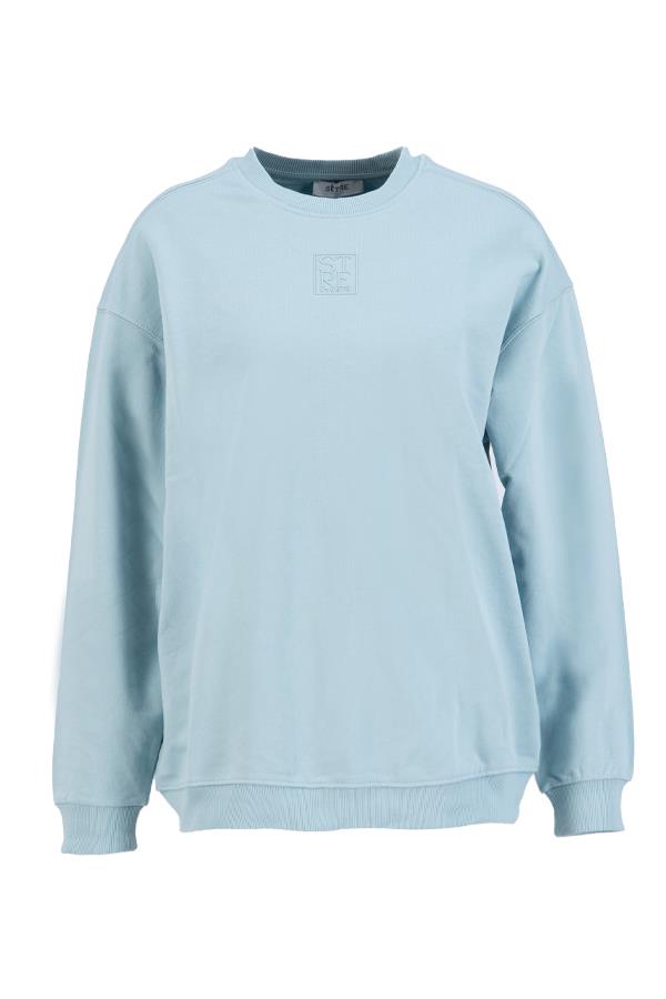 Mavi Pamuklu Sweatshirt Kadın Sweatshirt modelleri