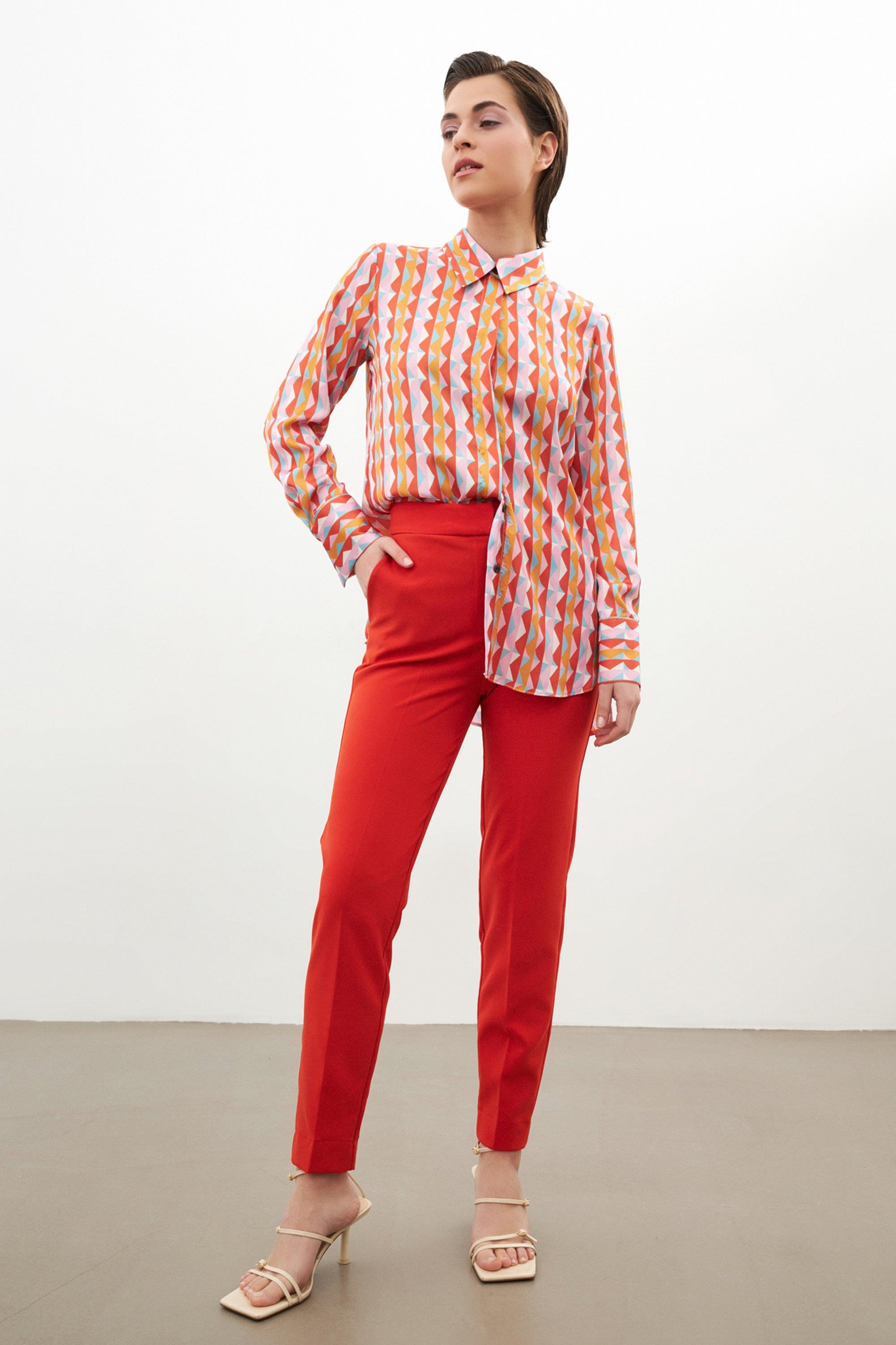 Mercan Dar Kesim Cep Detaylı Pantolon