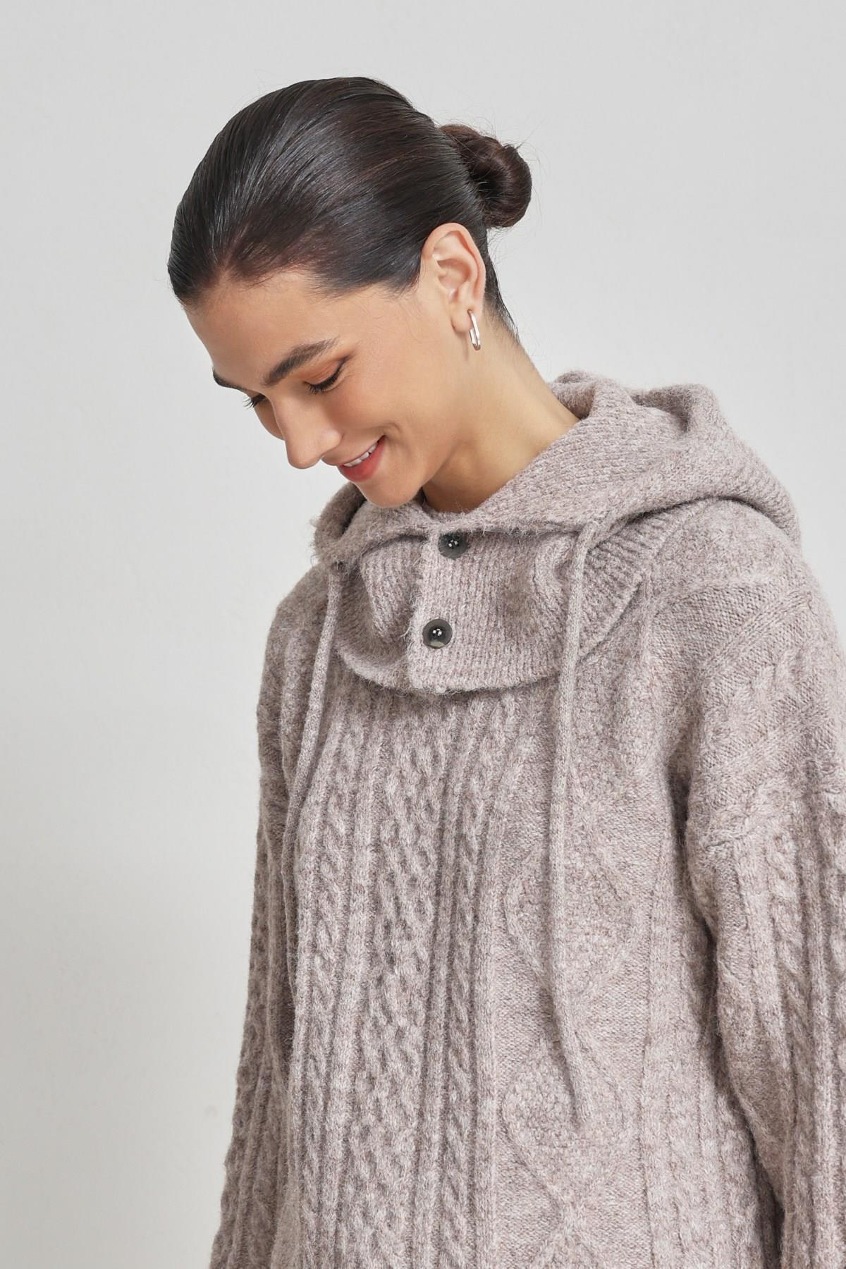 Vizon Düğme Detaylı Örme Şapka