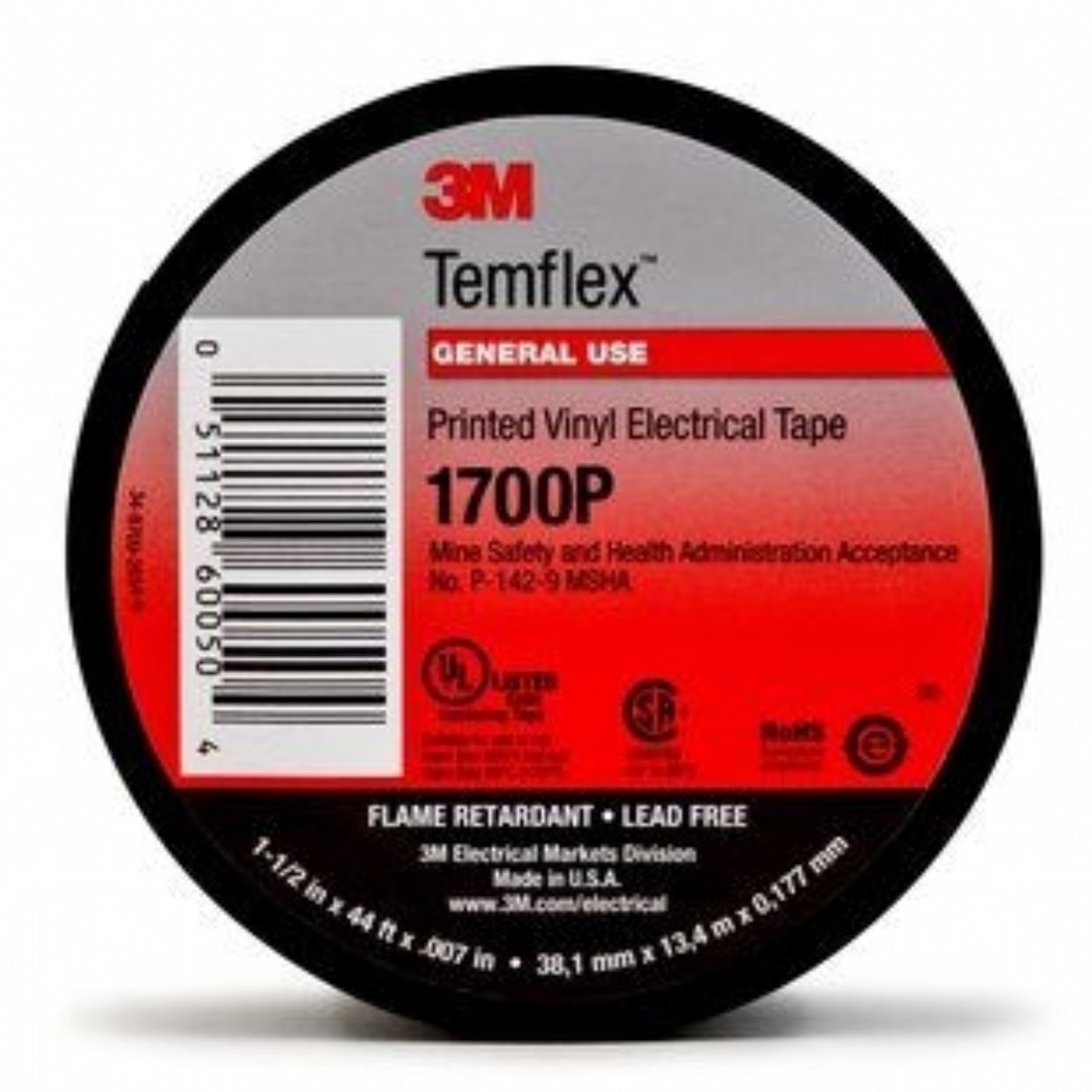 1700P Pvc Elektrik Bantı3M Temflex 38,1x13,4 mt x 0,177 mm Siyah