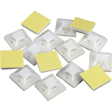 19x19 mm Yapışkanlı Kroşe 100 AdetMET-ARKablo Bağları, Kelepçeler ve Çoraplar (Plastik, Metal, Cırt)