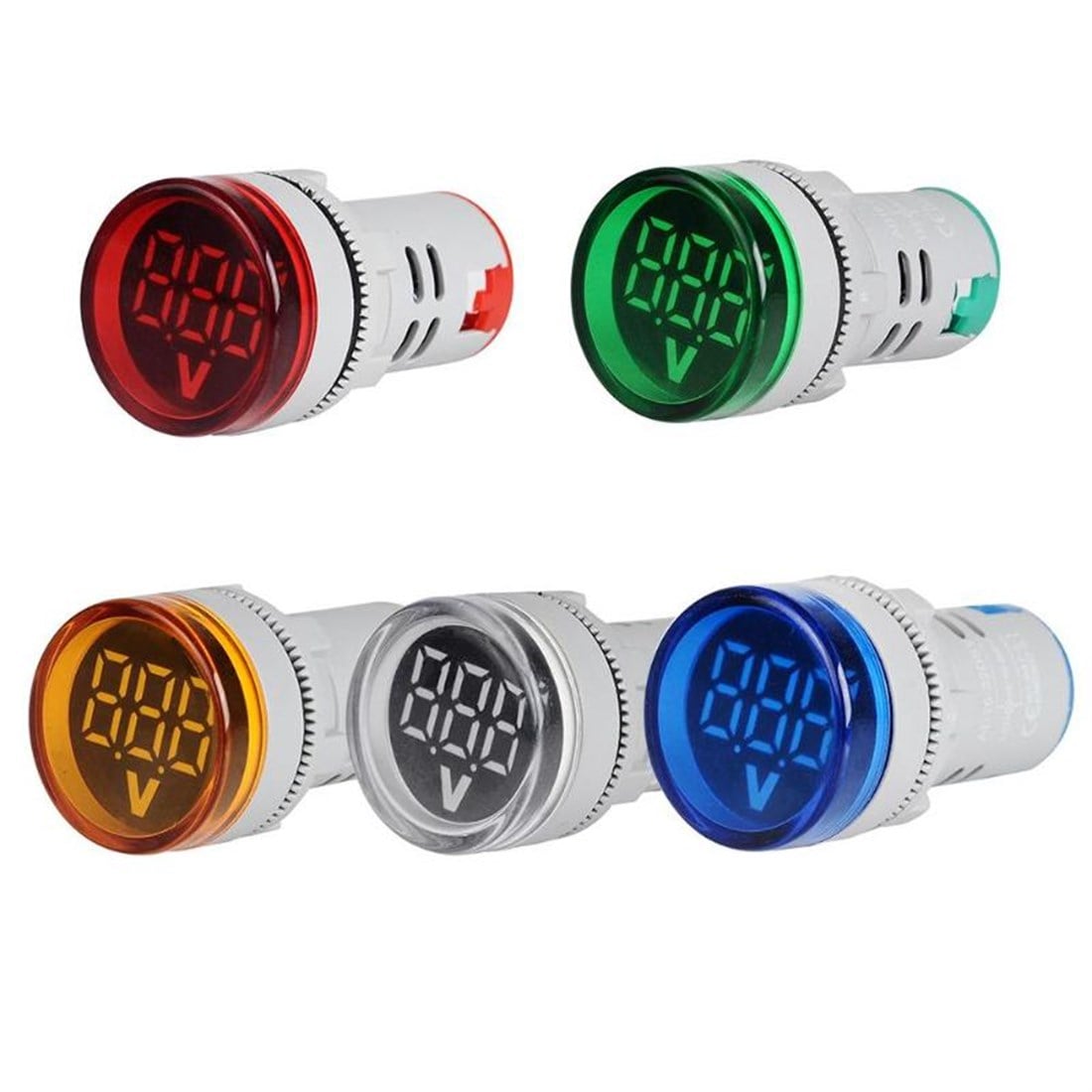 22 AS-M 0-100A Led'li Ampermetre 22MM  Mavi