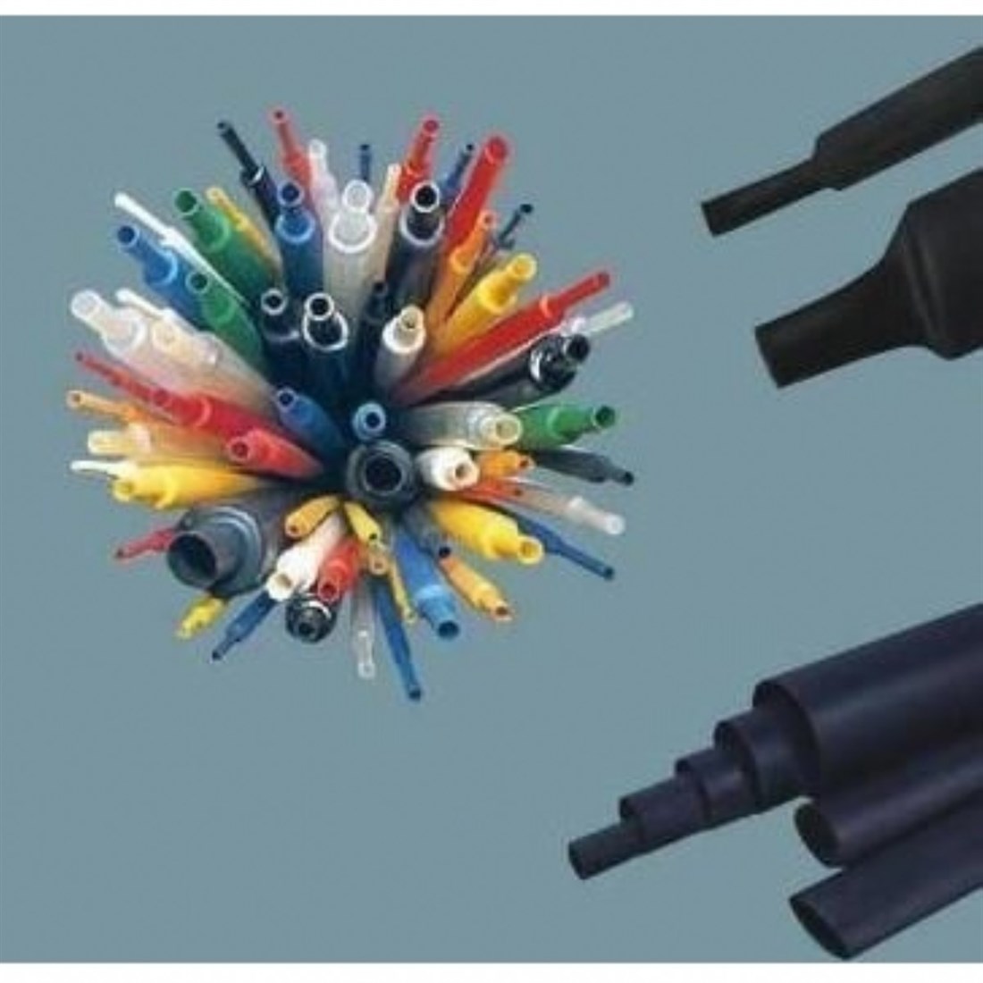 4 mm 2/1 ISI İLE DARALAN MAKARON SİYAH200 MT