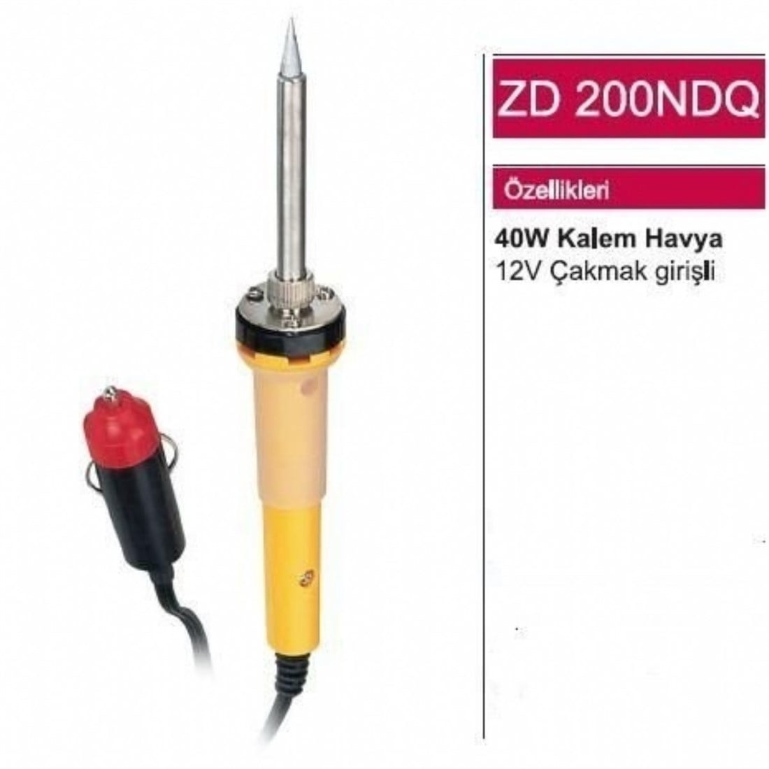 40 W 12 V Çakmak Girişli Kalem Havya