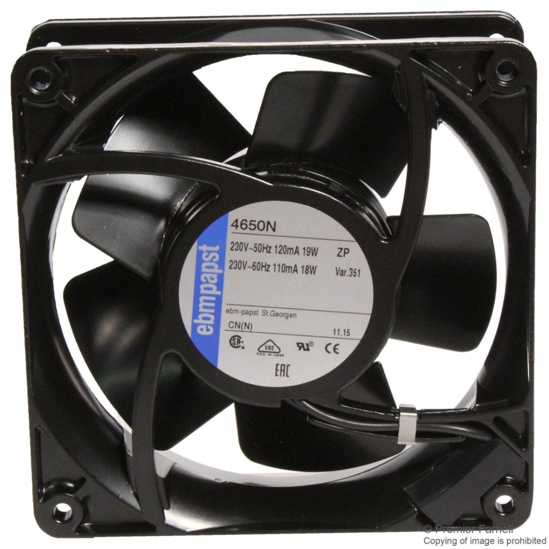 4650N kare fan 220 VAC EBM-PAPST