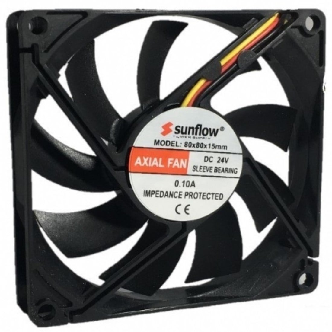 80x80x15 mm Sunflow 24V DC Kare Fan