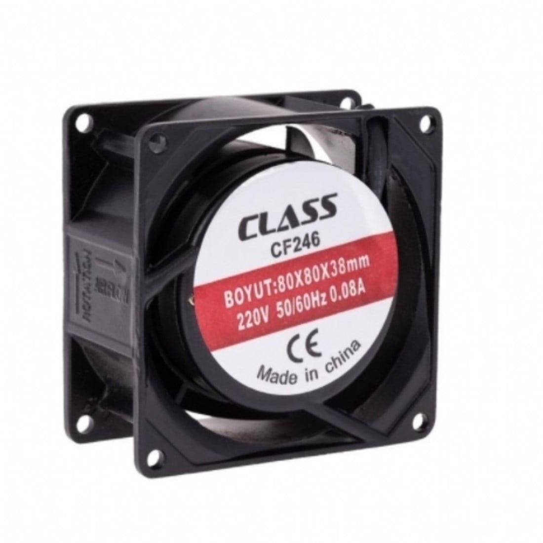 Class 80x80x38 AC 220V Kare Fan