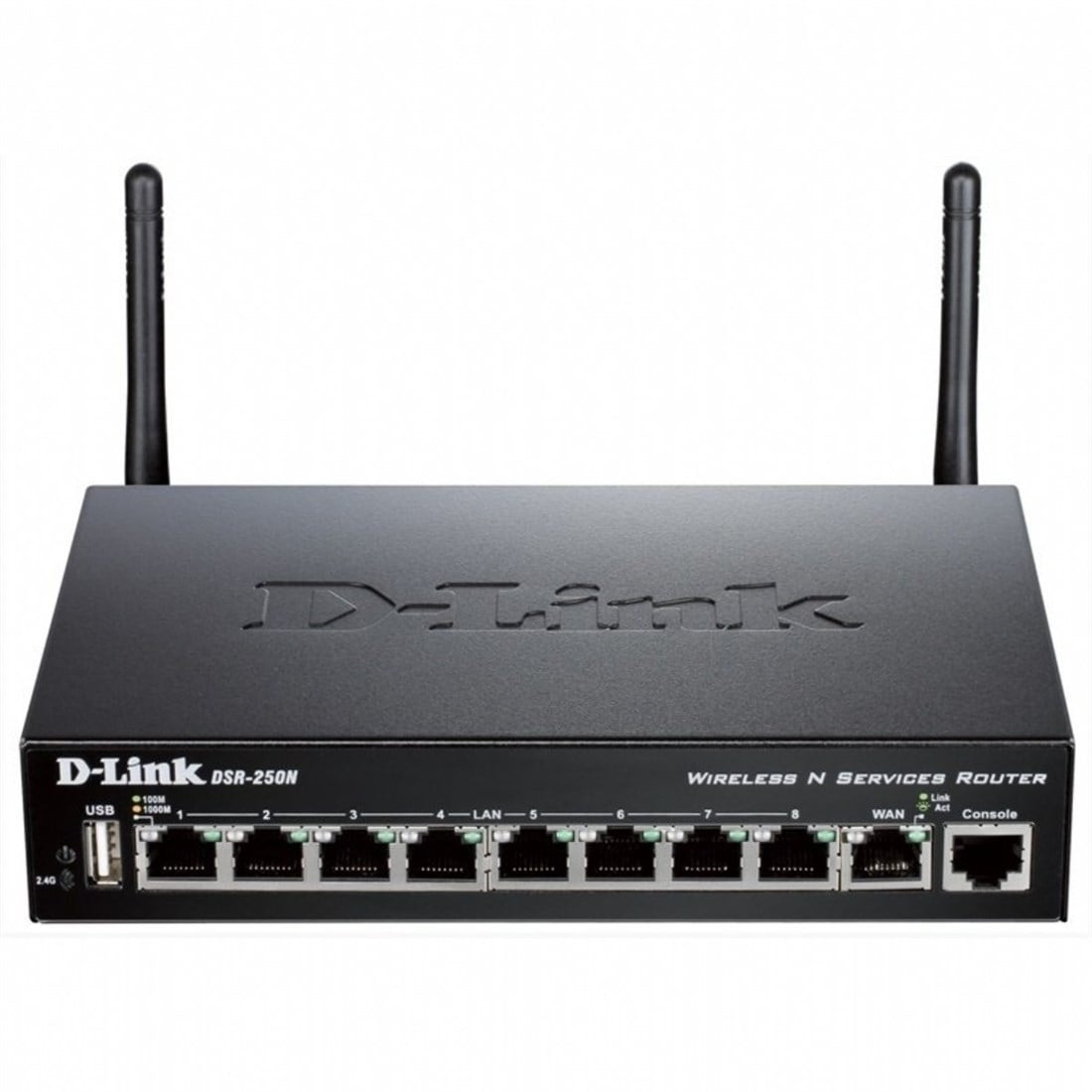 D-LİNK DSR-250N Kablosuz 802.11n etkin güvenlik duvarı VPN, 1 bağlantı noktalı WAN, 8 bağlantı noktalı LAN 10/100 / 1000Base-TX