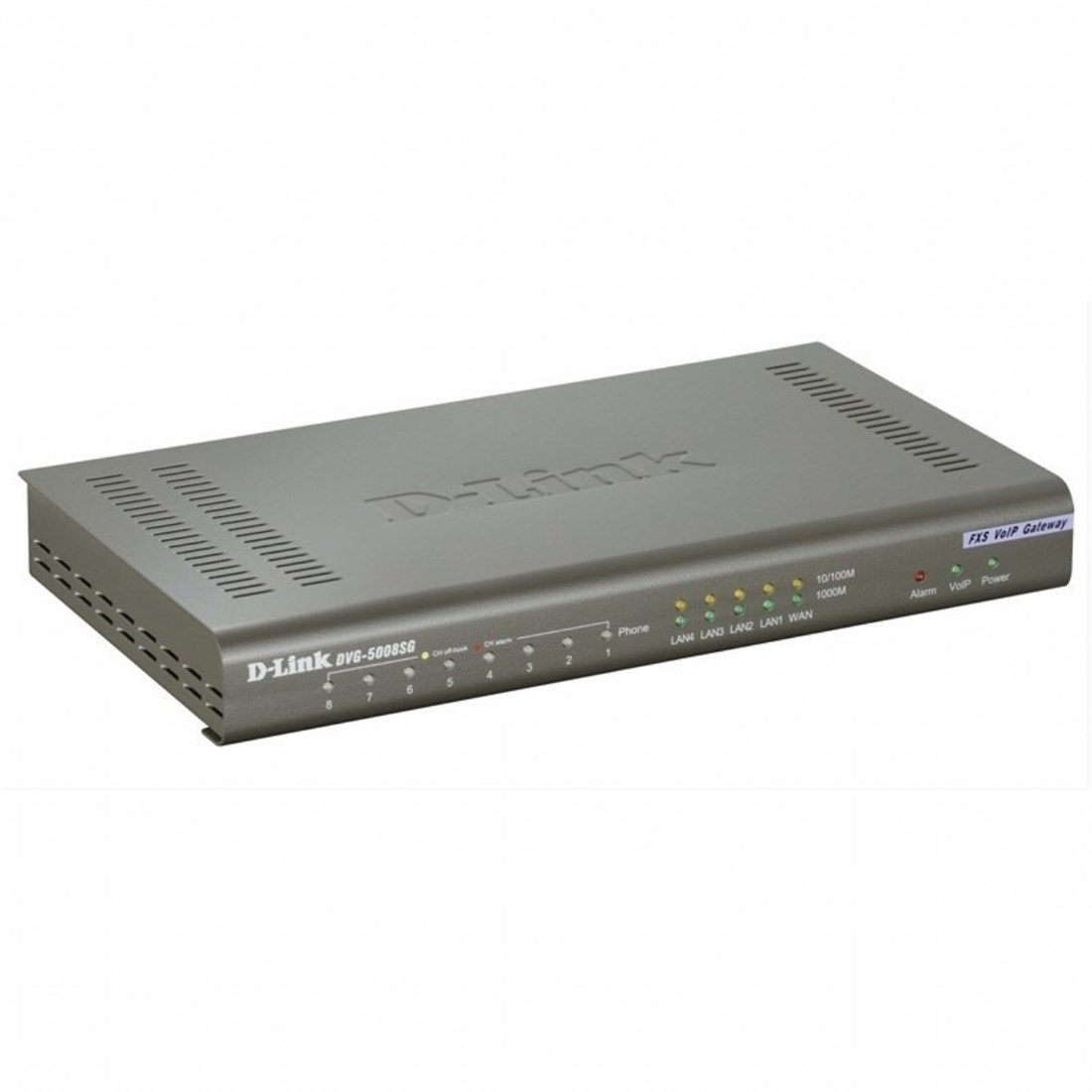 D-LİNK DVG-5008SG VoIP-Gateway 8 portlu FXS, 1 port WAN 10/100 / 1000Base-TX, 4 portlu LAN 10/100 / 1000Base-TX
