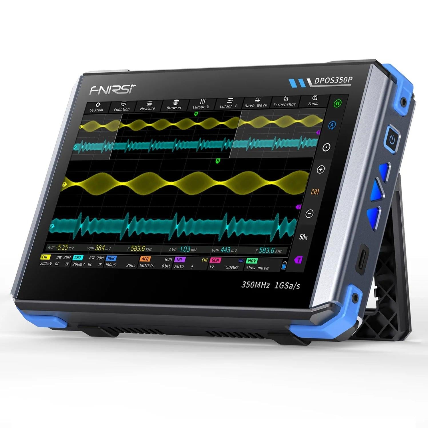 DPOS350P Fnirsi 4'ü 1 Arada 350MHz 1GSPS Osiloskop + Sinyal Jeneratörü + Spektrum Analizörü + Frekans Tepkisi AnalizörüFNIRSİDiğer Test Cihazları