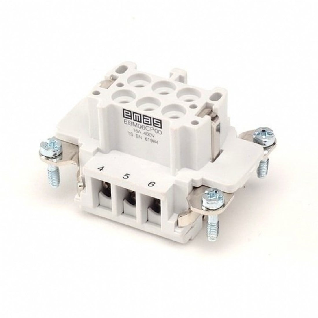 Emas EB006CP00 Metal Seri Çekirdek Priz 6 Kontaklı 16A PG16