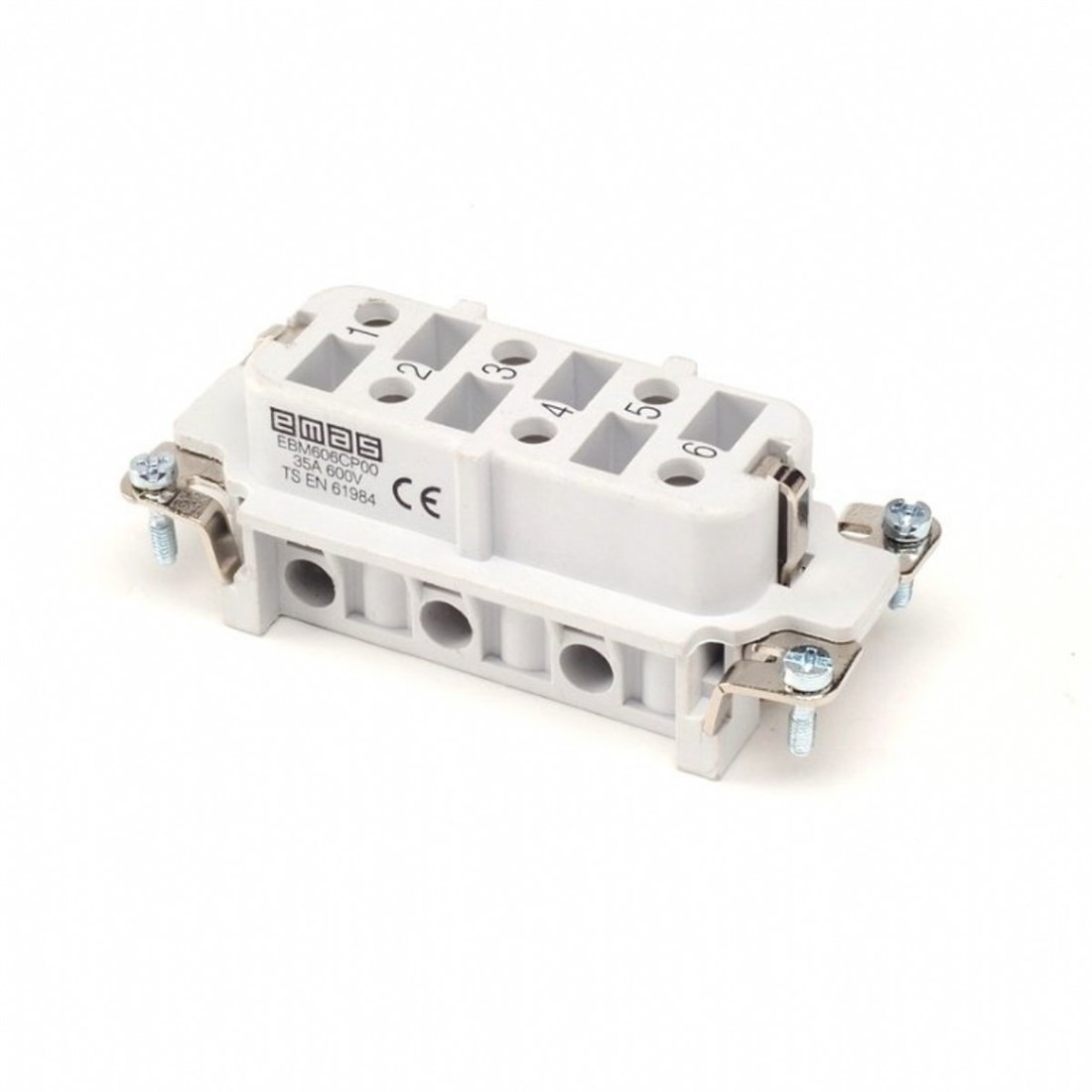 Emas EB0606CP00 Metal Seri Çekirdek Priz 6 Kontaklı 35A PG21