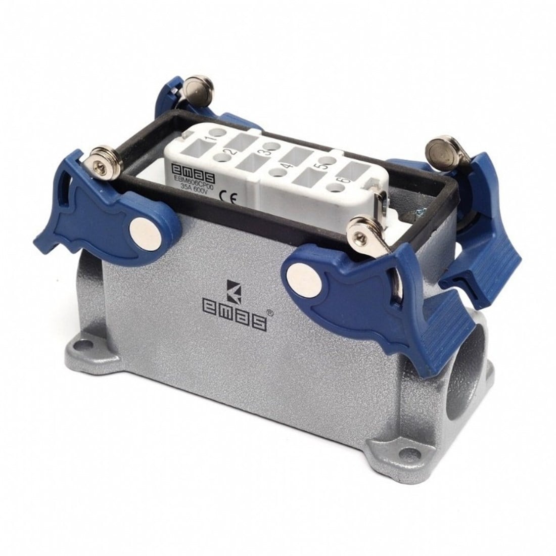 Emas EBM606PD14 Metal Seri Duvar Prizi 6 Kontaklı 35A PG21