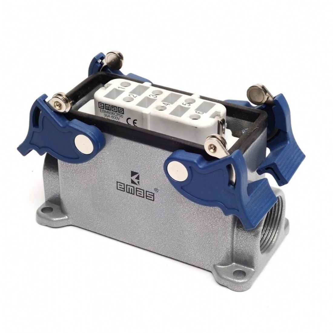 Emas EBM606PD24 Metal Seri Duvar Prizi 6 Kontaklı 35A PG21