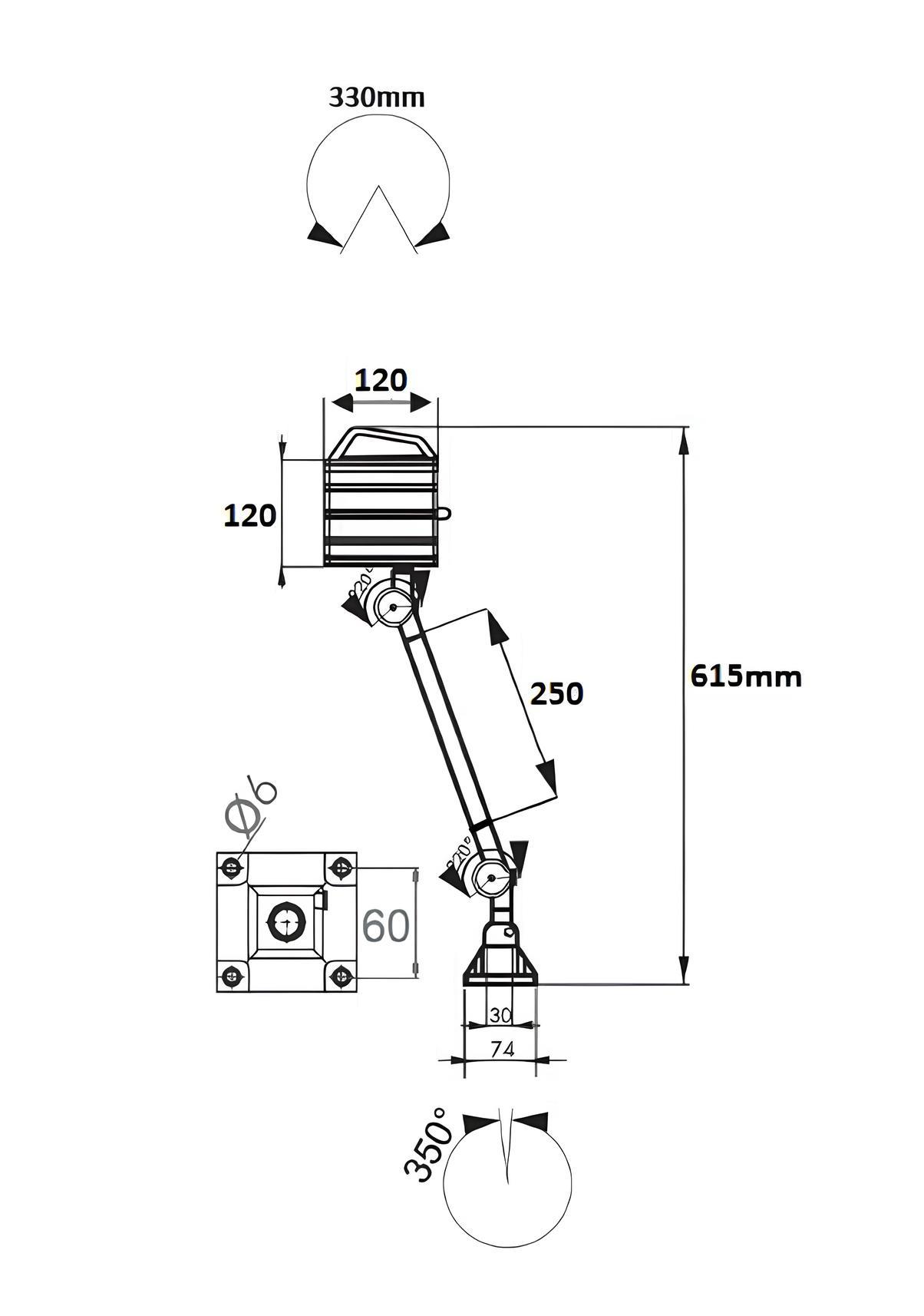 ERC-H-23-65 Halojen Makina Aydınlatma Lambası 220V