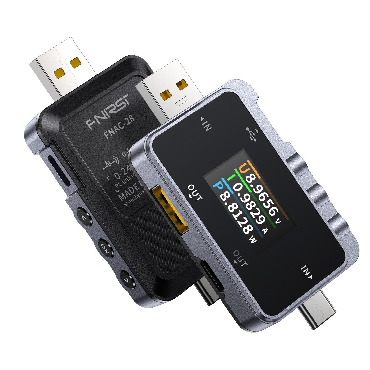 FNAC-28 2'si 1 Arada Tip-C USB Test Cihazı Dijital Voltmetre AmpermetreFNIRSİElektriksel Ölçüm Cihazları