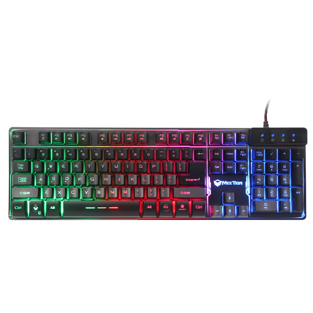 Gaming K9300 Siyah USB Gökkuşağı Renkli Aydınlatmalı Klavye Mekanik Hisli MeetionKlavyeler ve Mouselar