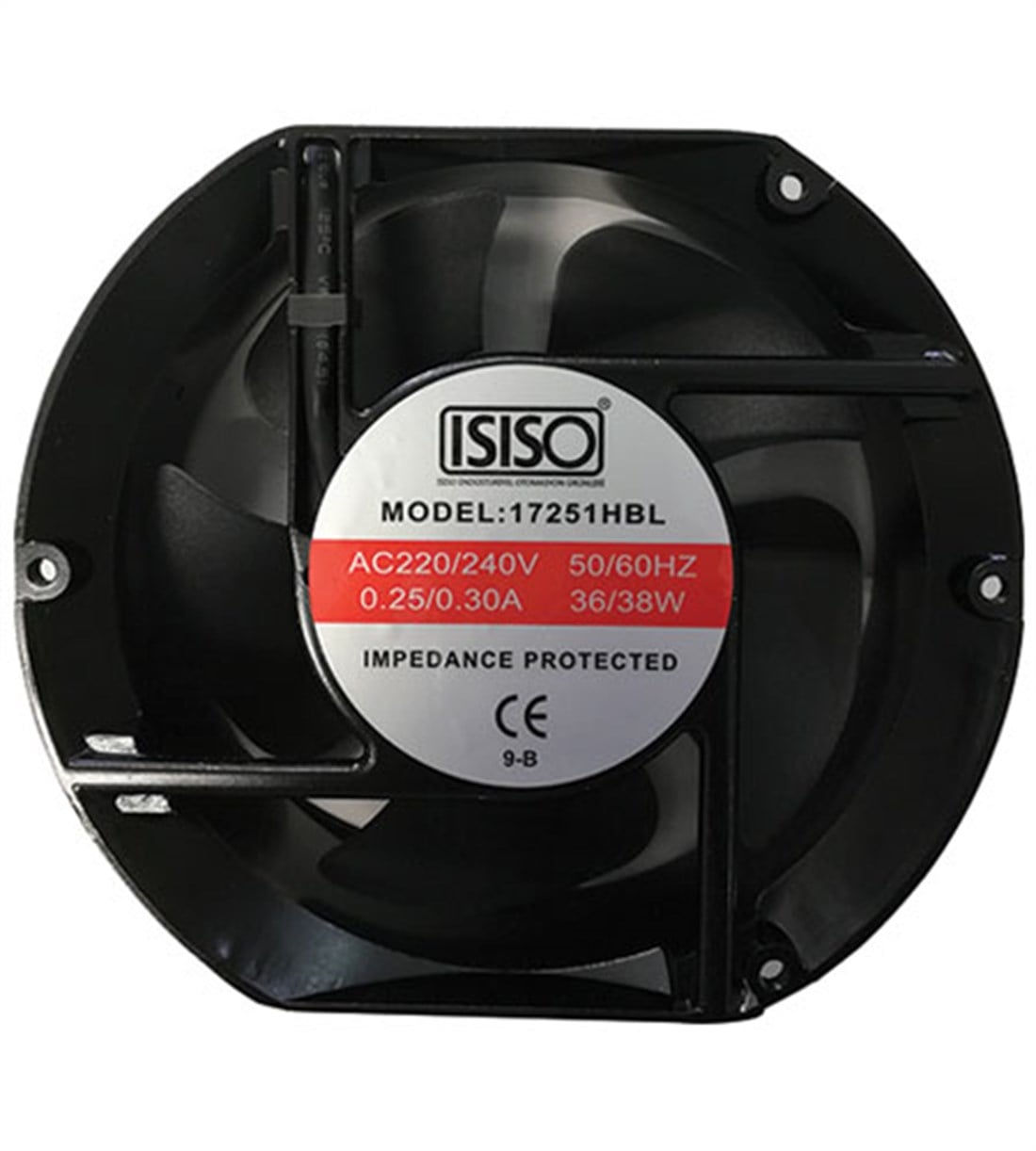 ISISO 17250HBL 172X150X50 220 VAC OVAL FAN 16/19W 0,8 Amp.