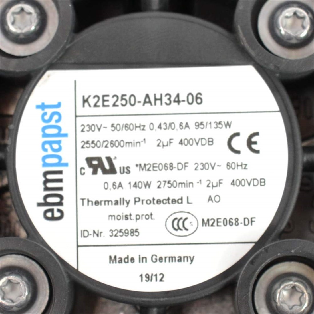 K2E250-AH34-06 Ebm-Papst Radyal Fanlı Kompakt 