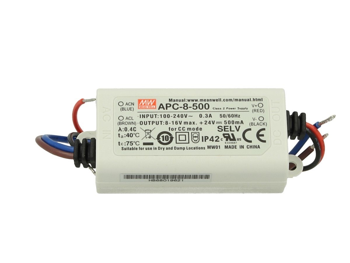 MEANWELL APC 8-500 Plastik Kasa LED Güç KaynağıMEANWELLLED Sürücüleri ve Trafoları