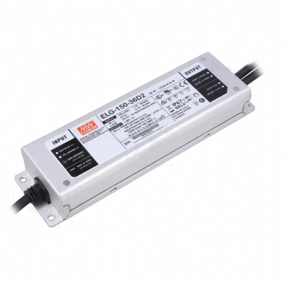 Meanwell ELG-150-36D2 Programlanabilir Metal Kasa Led Güç Kaynağı