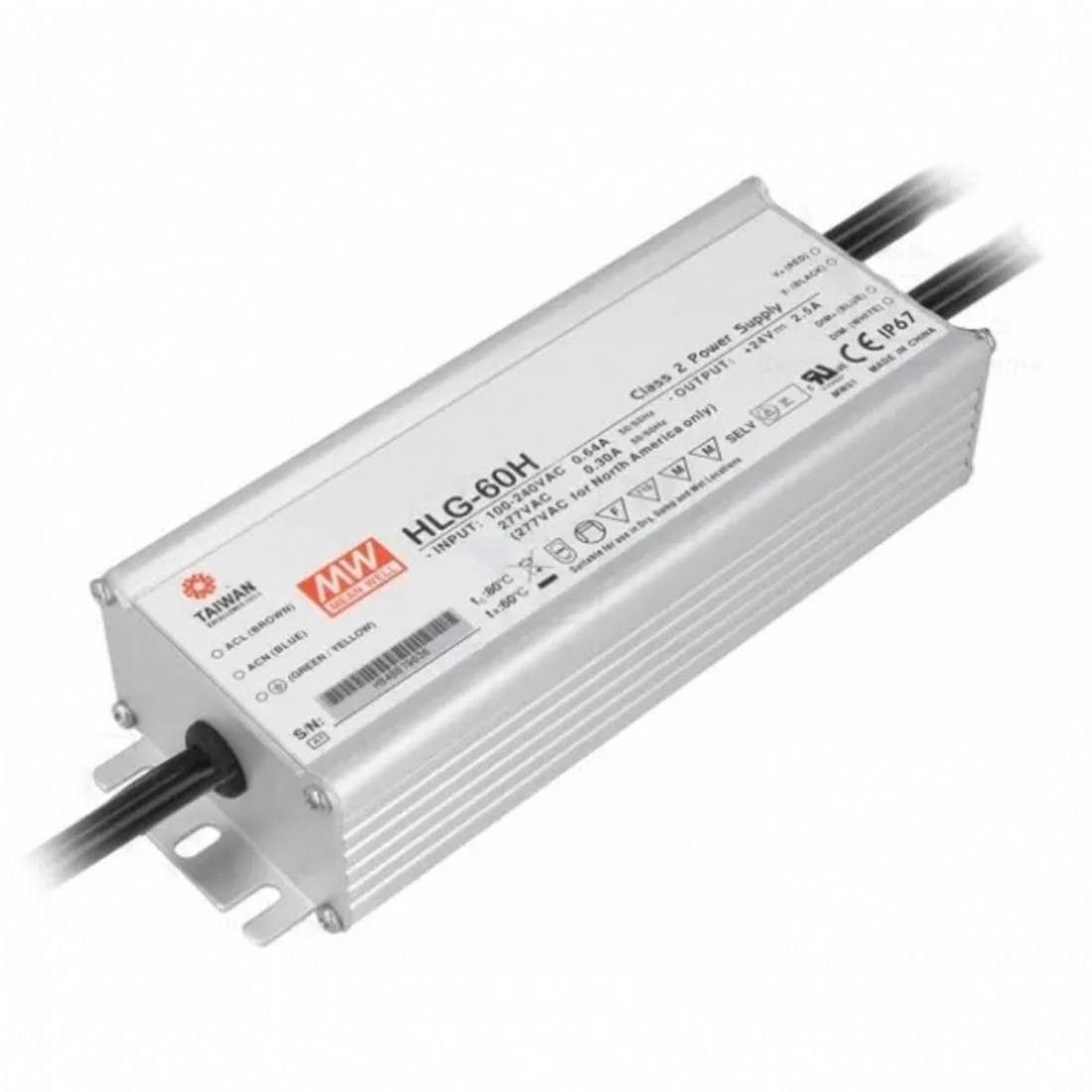 Meanwell HLG-60H-15B Dimedilebilir Metal Kasa Led Güç Kaynağı