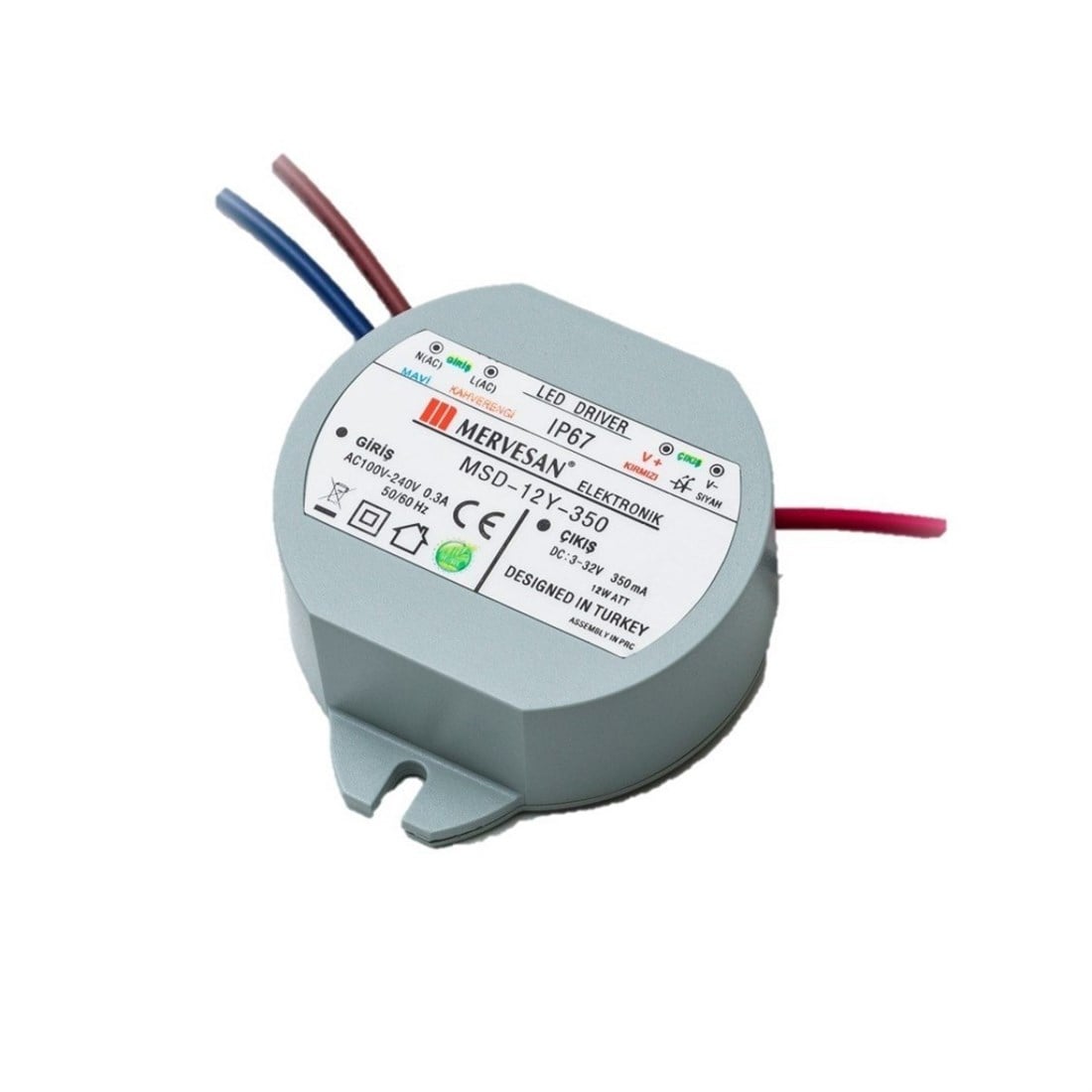 Mervesan Msd-12Y-350 Dairesel Sabit Akım Led Driver