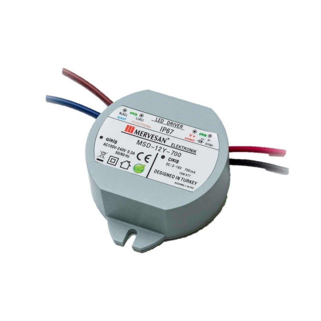 Mervesan Msd-12Y-700 Dairesel Sabit Akım Led Driver