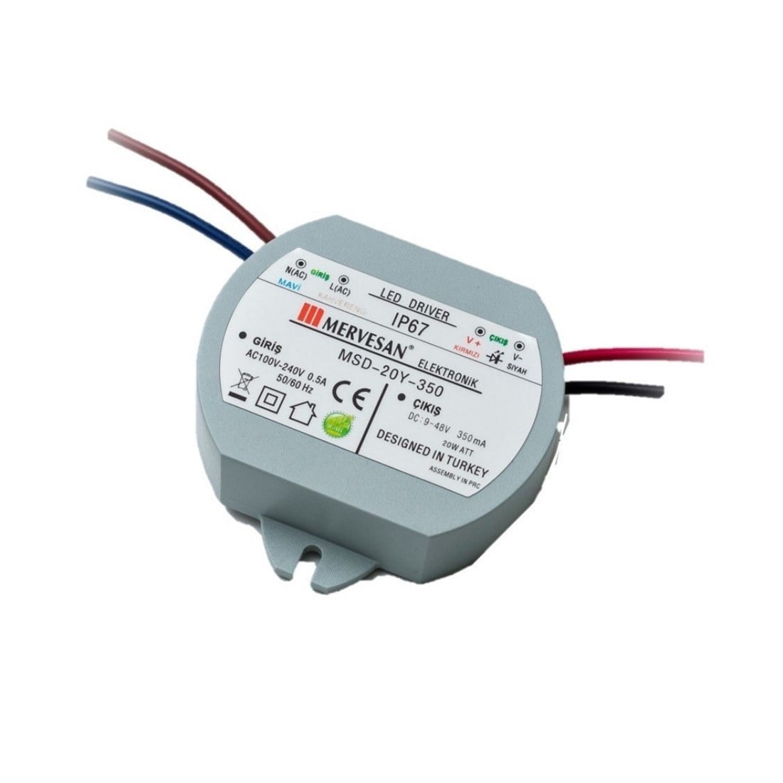 Mervesan Msd-20Y-350 Dairesel Sabit Akım Led Driver