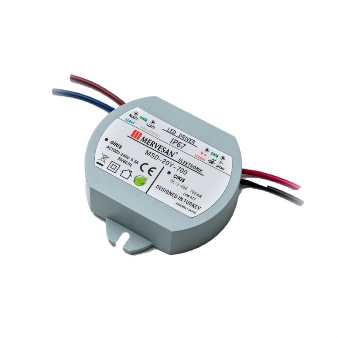 Mervesan Msd-20Y-700 Dairesel Sabit Akım Led Driver