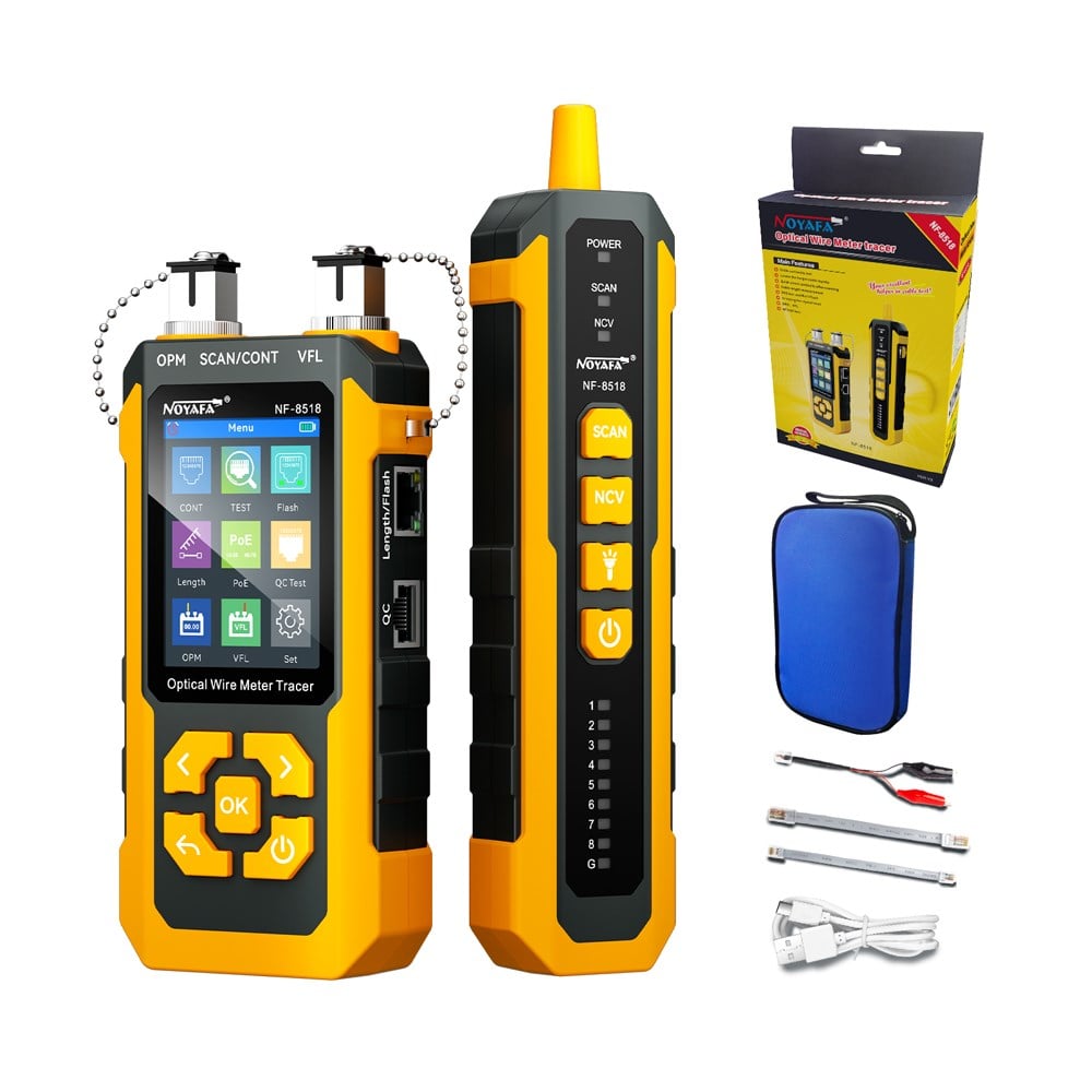 NF-8518 RJ45 CAT5 CAT6 Ağ Kablosu Test Cihazı, OPM VFL POE Kablo İzleyiciNOYAFAKablo, Tesisat ve Duvar Tarayıcılar