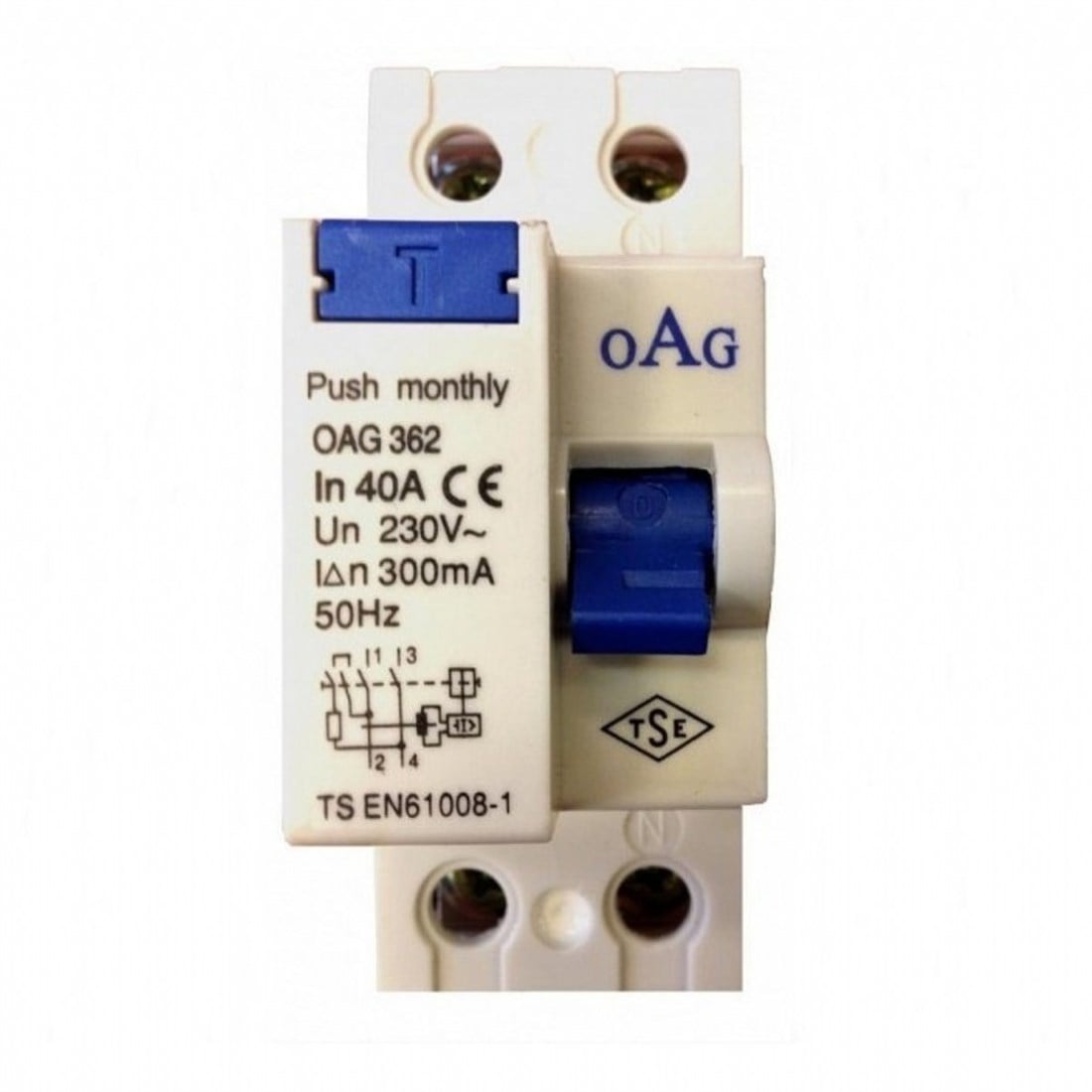 OAG 362 2x32 30 mAmp 2 KUTUPLU KAÇAK AKIM RÖLESİ