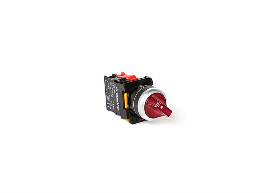 PB0-AK124B5 Işıklı Mandal Buton 0-1 Kırmızı 1NC LED 24V  10 Adet