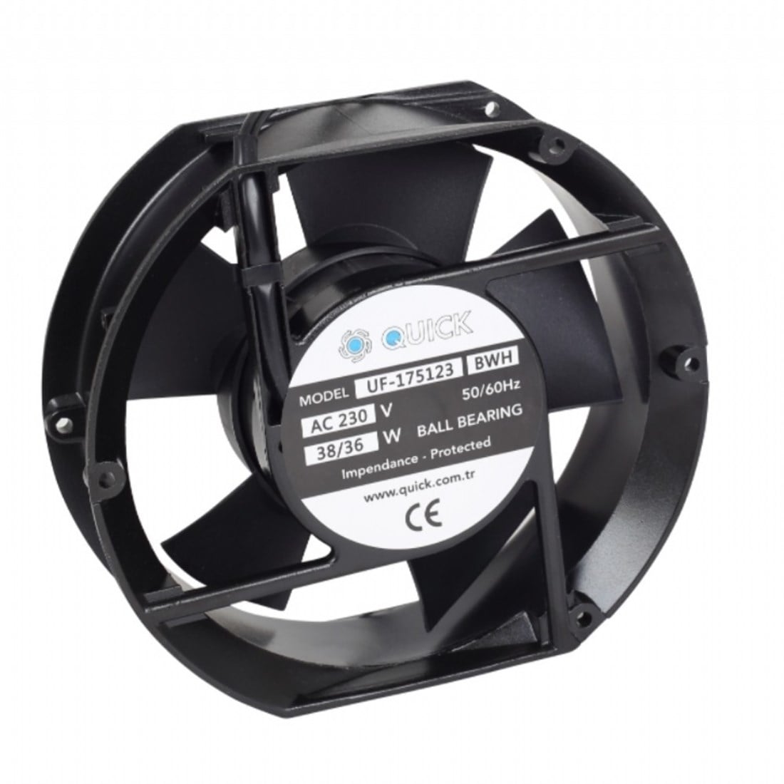 Quick 172x150x51 Rulmanlı Metal Kasa Fan 230VAC - UF-175123 BWH
