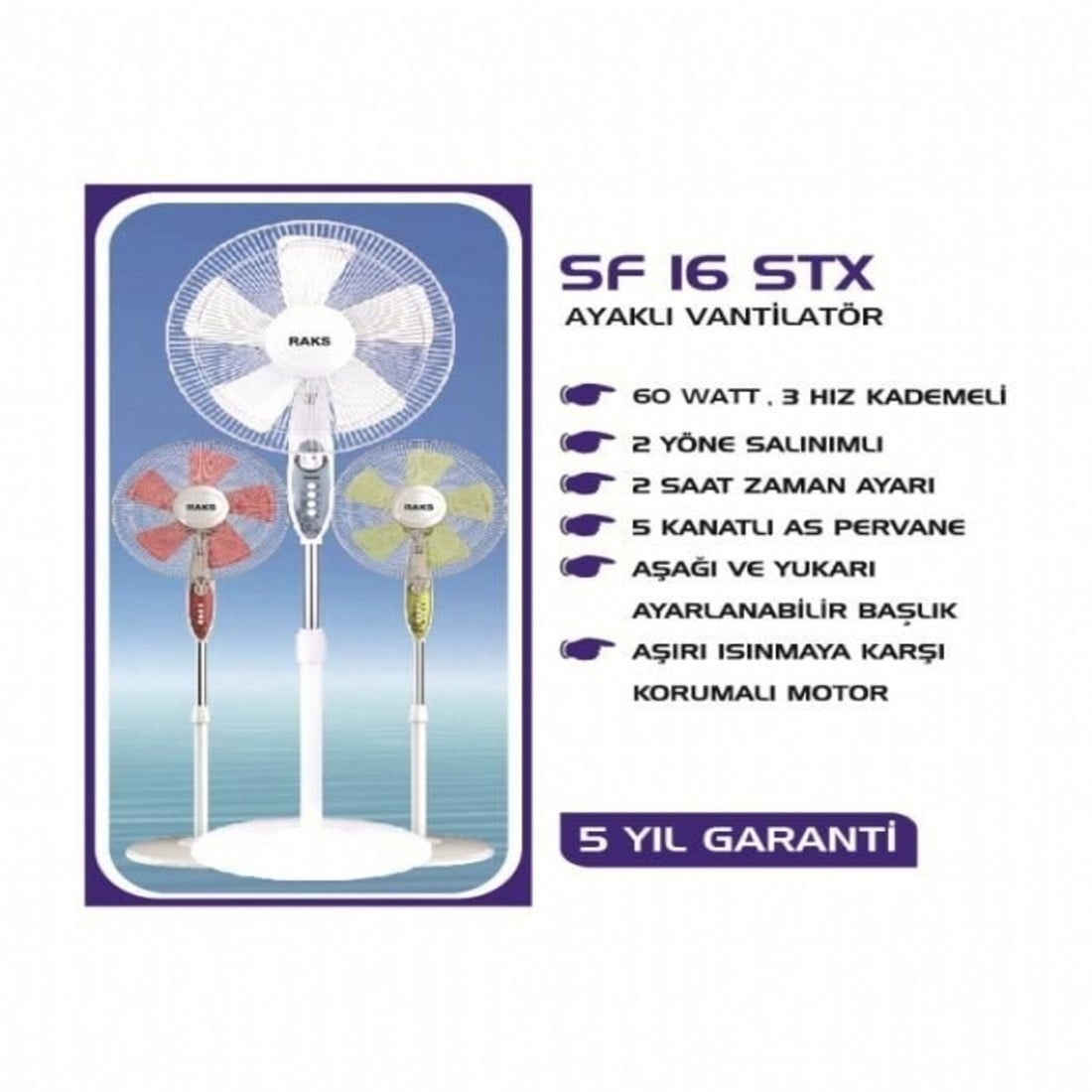 Raks SF 16 STX Ayaklı Vantilatör