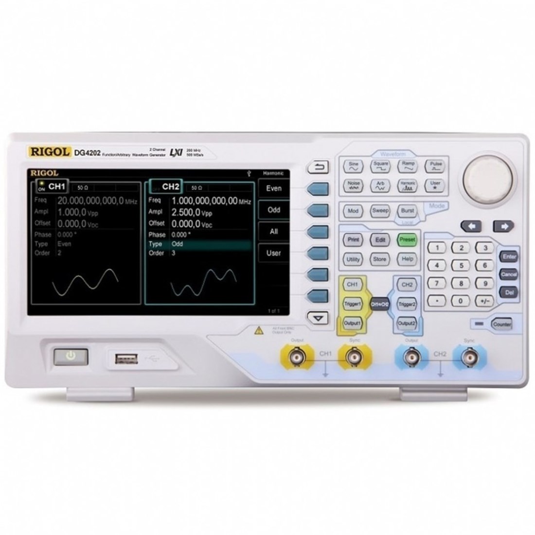 Rigol DG4202 - 200MHz 14Bit 2 Kanallı Fonksiyon Keyfi Sinyal Jeneratörü