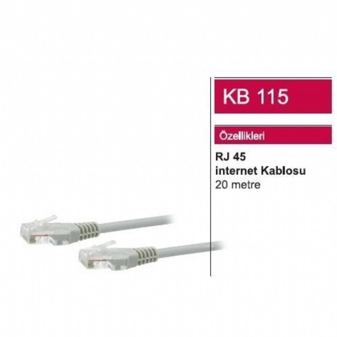 RJ 45 İNTERNET KABLOSU 20 MT KB 115A