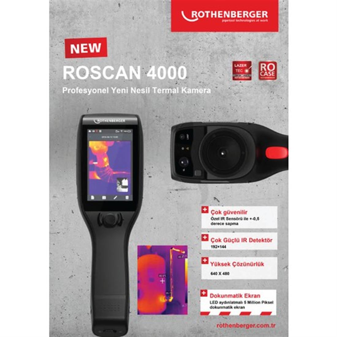 Rothenberger Roscan 4000X Termal Kamera (Sıcaklık ve Su kaçagı tespit cihazı)