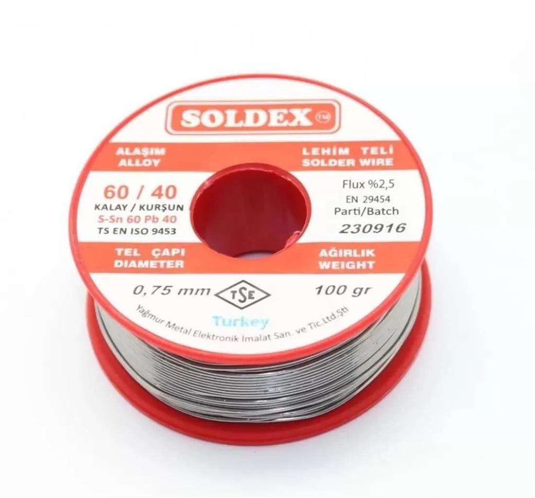 SOLDEX 0,75mm 100Gr Lehim Teli Sn60 Pb40