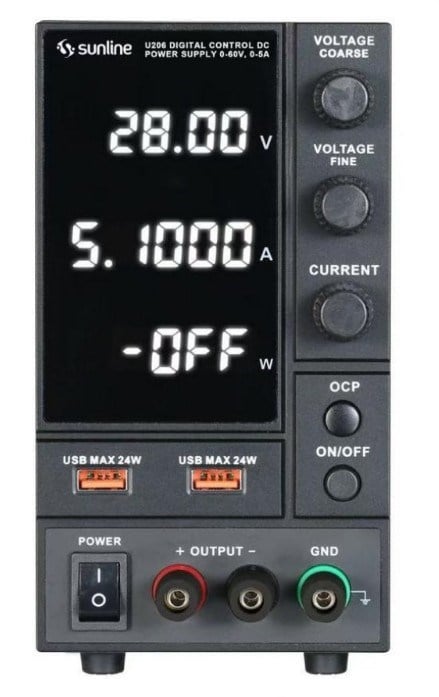 Sunline U206 0-60V 5A Programlanabilir Güç KaynağıSUNLİNEIsı Ayarlı Havya İstasyonları (Dijital/Analog)