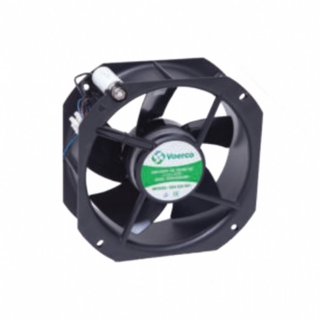 Voerco 225x225x80 110V AC Rulmanlı Kare Fan Metal Kanatlı