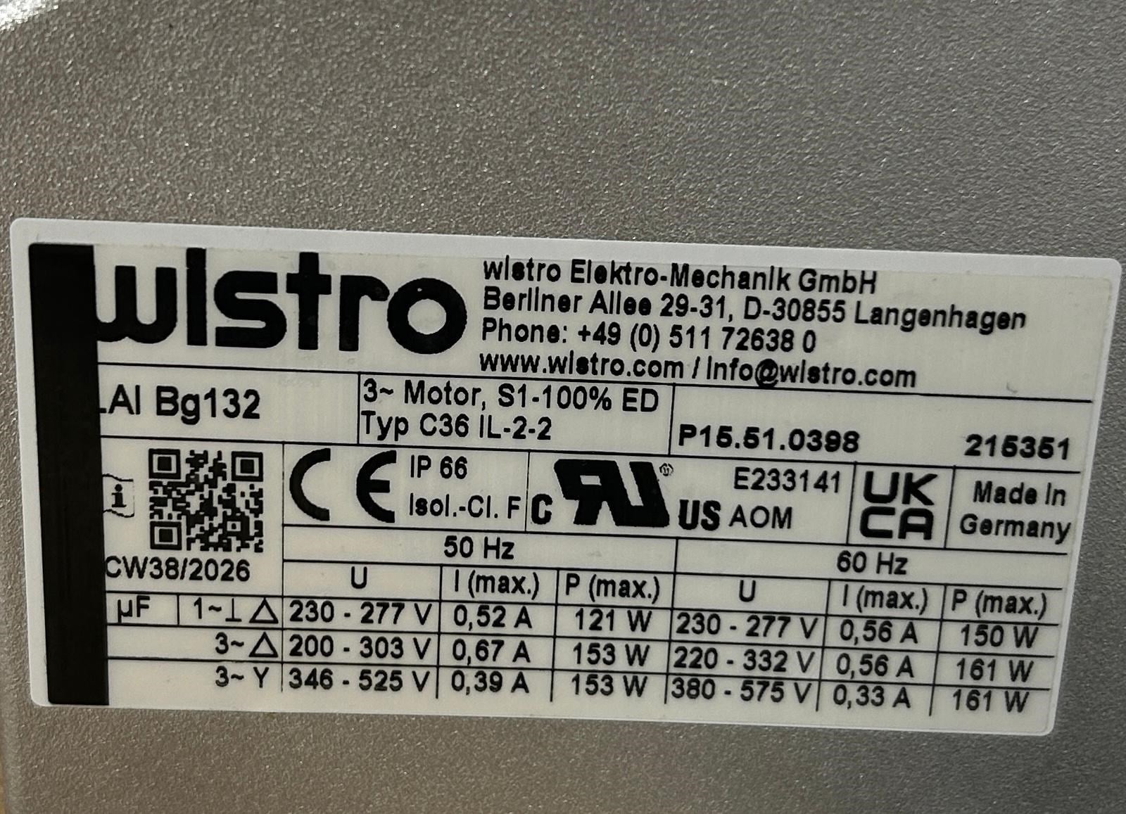 WİSTRO-BG132-P15.51.0398WISTROSanayi Tipi Aspiratörler ve Vantilatörler