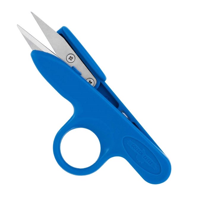 FDM Golden Eagle TC-801 Mavi Parmaklı İplik Temizleme Makası 12 cm Yaylı Plastik Saplı Çıt Makas