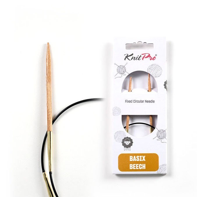 KnitPro Sabit Yuvarlak Örgü Şişleri | Basix Kayın Ağacı |40cm | 5.00mm| 35310