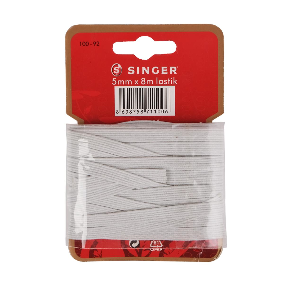 Singer 5 mm Lastik | Yassı Lastik | 100-92