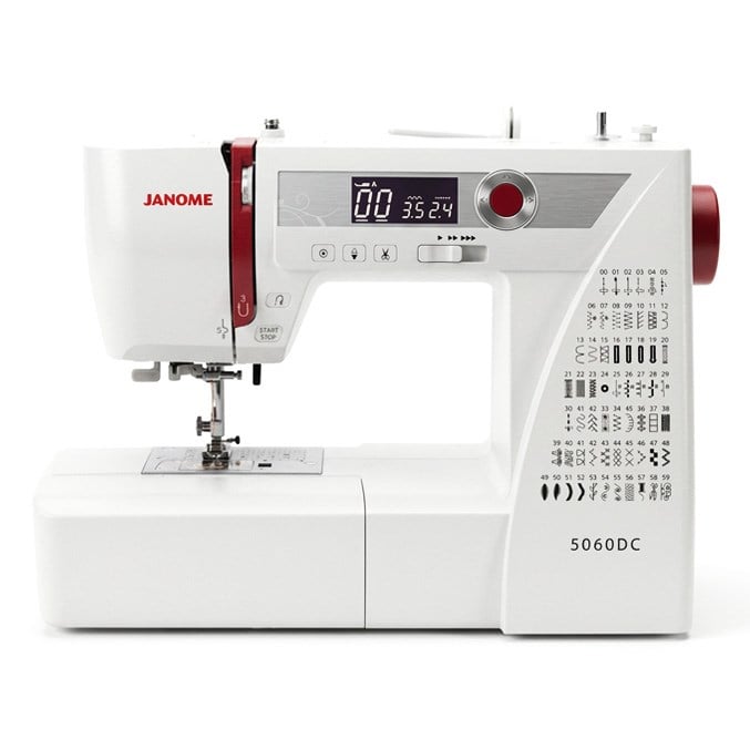 Janome 5060DC Elektronik Dikiş Makinesi | Ev Tipi Dikiş Makinesi |Aile Tipi Dikiş Makinesi | 60 Değişik Dekoratif  Dikiş Desen Piko Ve İlik Fonksiyonları | Pedalsız Çalışabilme Özelliği | 6 Çeşit İlik