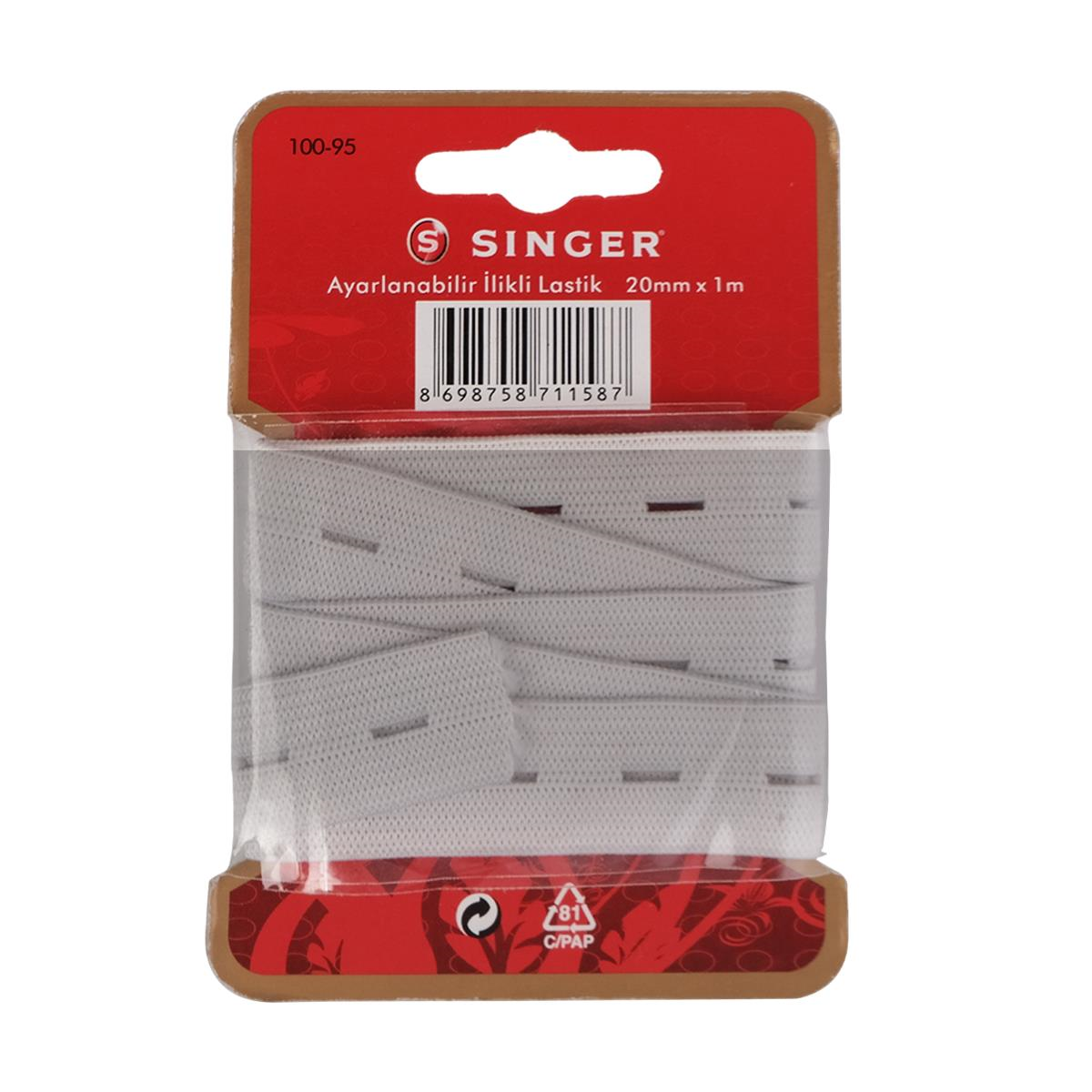 Singer Ayarlanabilir İlikli Lastik | 20mm x 1m | 100-95